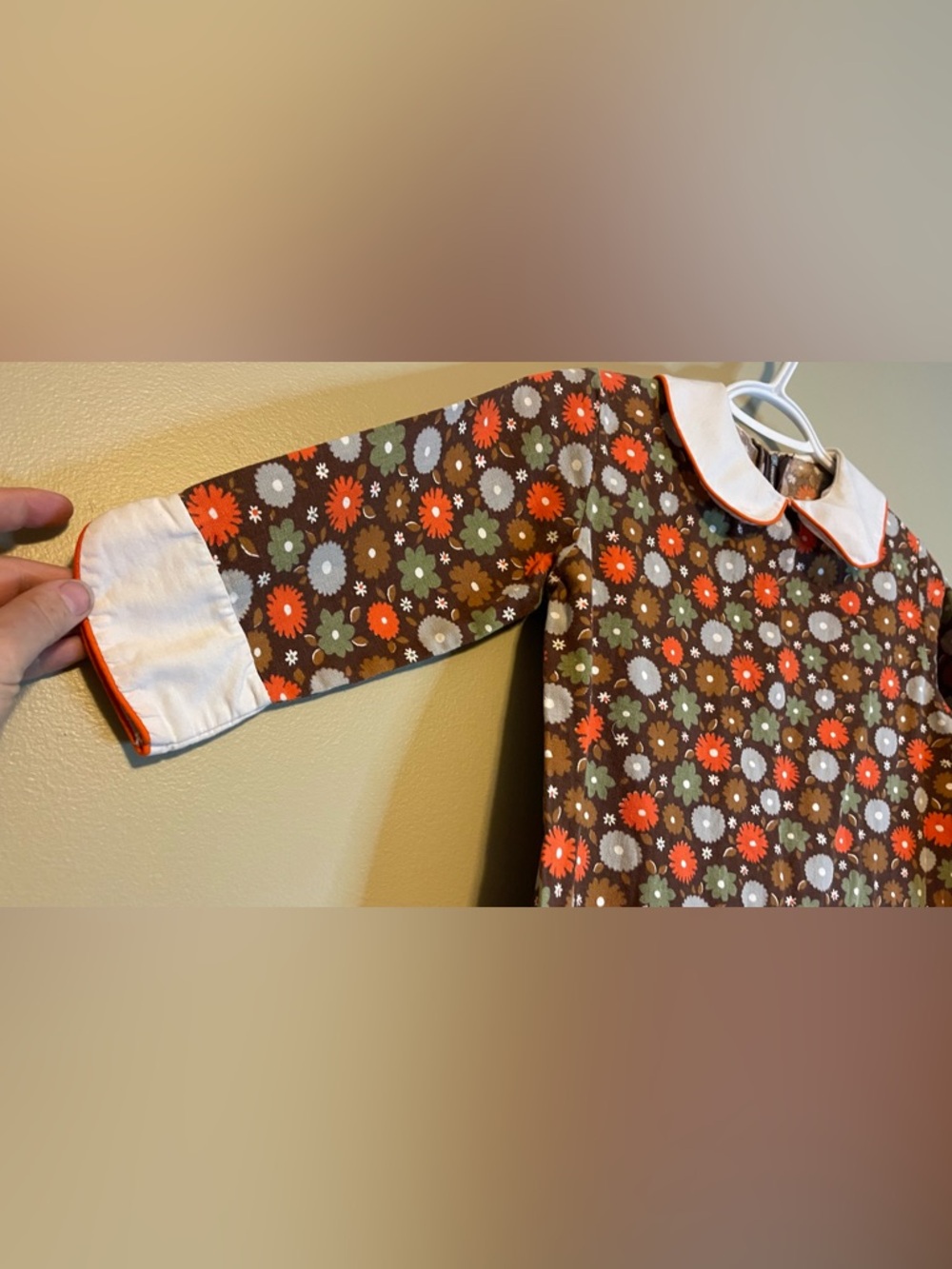 Vintage Handmade Peter Pan Collar Retro Floral Mini Dress - Picture 4 of 11